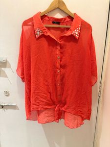 Beautiful Embellished Collar Shirt
