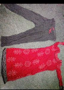 Red Printed Bandhini Drss