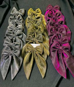 Velvet Bow Hair Clips - Set of 3