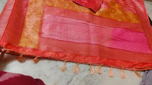 Elegant Orange &amp; Pink silk Saree 😍