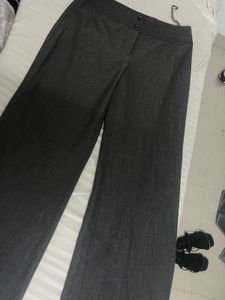 Elegant Grey Wide Leg Trousers