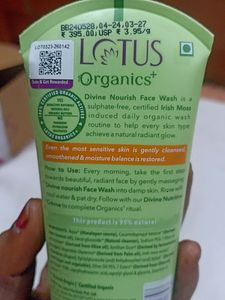 Lotus Organic Divine Nourish Face Wash