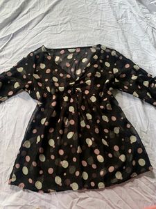 See Through V Neck Tops