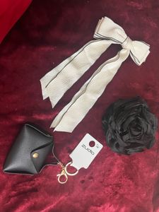 Accessories Bundle: Bow, Pouch & Flower