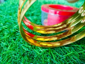 Metal Kangan With Golden Polish