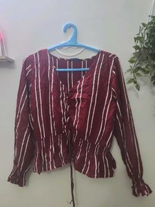 Striped Burgundy Blouse