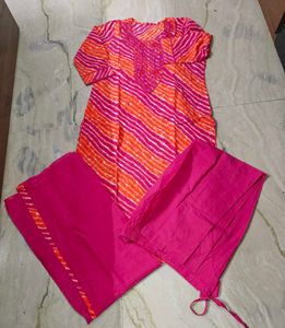 Pink & Orange Kurta Set