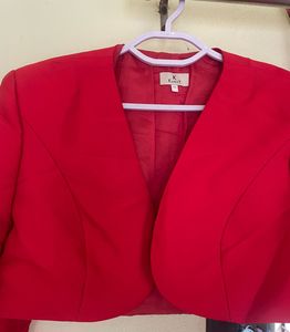 Cute Red Crop Blazer