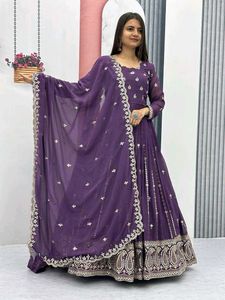 Elegant Purple Anarkali Suit