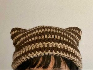 Striped Cat Ear Beanie