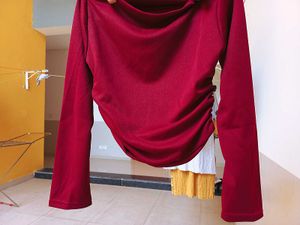 Cherry Red Off Shoulder Fitted Top💄🍒