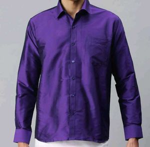 Par Excellence Men Purple Formal Wear Shirt