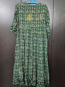 Boho Green Print Dress