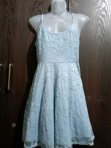 Vintage Leaf Print Dress And Net Dres