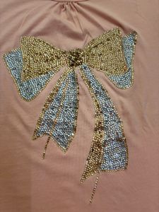 Peach T-shirt with Bow Detail