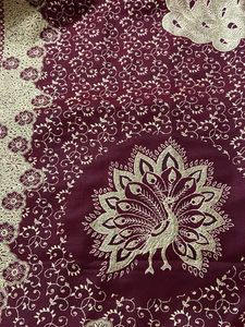 MAROON GOLD EMBROIDERED SHAWL
