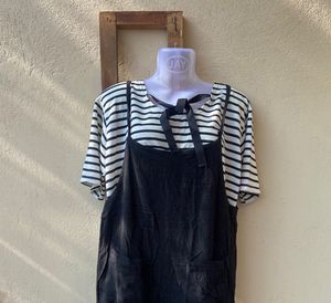 combo Striped Bow Top and jumper