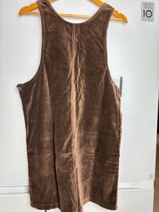 Brown Velvet Pinafore Dungaree