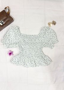 Cottagecore Elegant White Crop Top