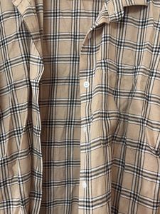 Beige Plaid Oversized Shirt