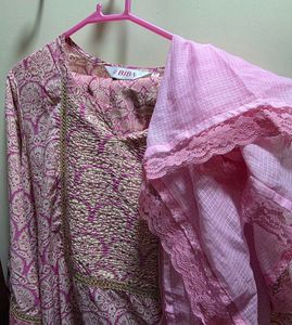 Biba Pink Printed Kurta Set