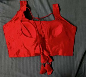 Red Saree Blouse - Free size Readymade