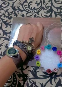 Stylish multicolour women's watch Set !!