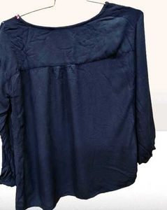 Navy Blue Embroidered