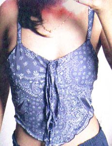 Aztek Knotted Sheer Crop Cami Top