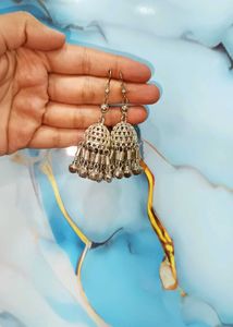 Silver Jhumka Earrings