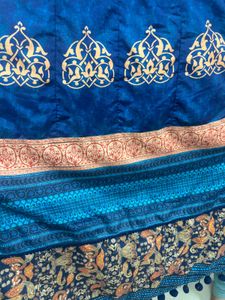 Soft Kalidar Ethnic Gown Pom-pom Lace &amp; dupatta
