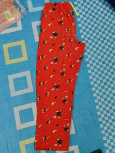 Red Patterned Zivame Pajama Set