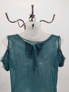 Emerald Green Cold Shoulder Top