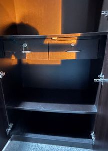 Dark Wood Wardrobe with Drawers