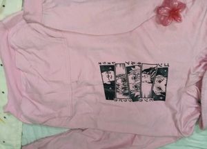 Pink Anime Graphic Hoodie