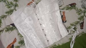 White Lace Up Corset Top