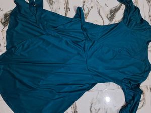 Blue V-Neck Wrap Mini Dress