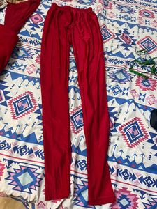 red colour suit with dupatta Pant