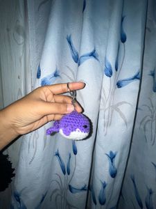 Crochet Whale Keychain