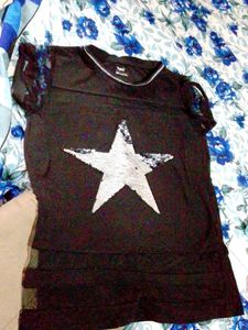 Dye C Star Sequin Top