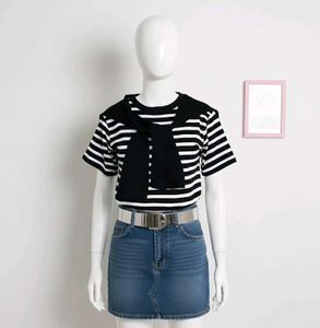 Striped Black & White Top