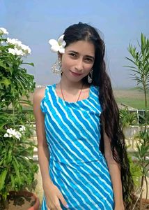 Blue Striped Sleeveless Dress