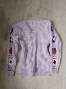 Lilac Crochet Granny Square Sweater