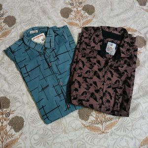 Set Of 2 Stylish Patterned Shirts