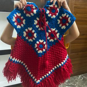 Handmade Granny Square Poncho