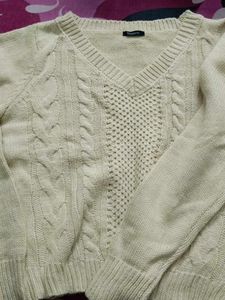 Cream Cable Knit Sweater