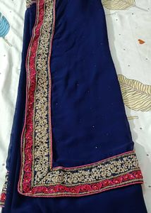 Elegant Navy Blue Saree