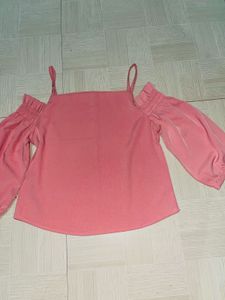 “Rosy Chic Off-Shoulder Top”