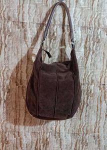 Vintage Brown Suede Hobo Bag