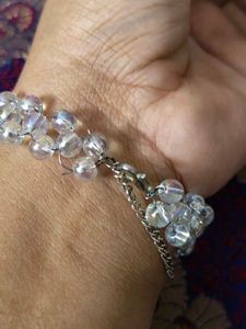 Crystal Beads Bracelet With Silver Lobster Hook